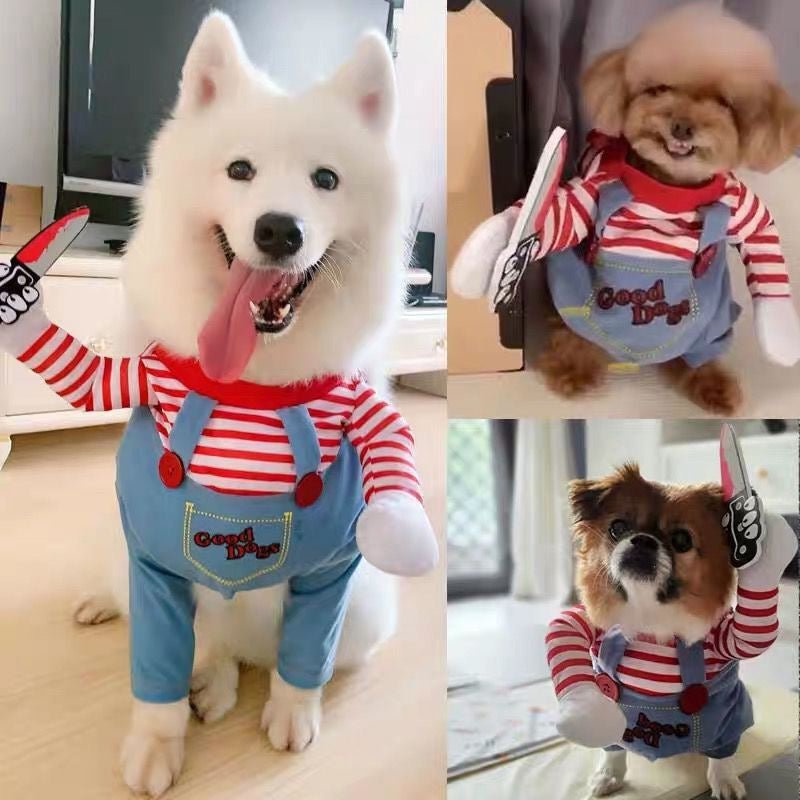 Knife-Prop Pet Costume Overalls