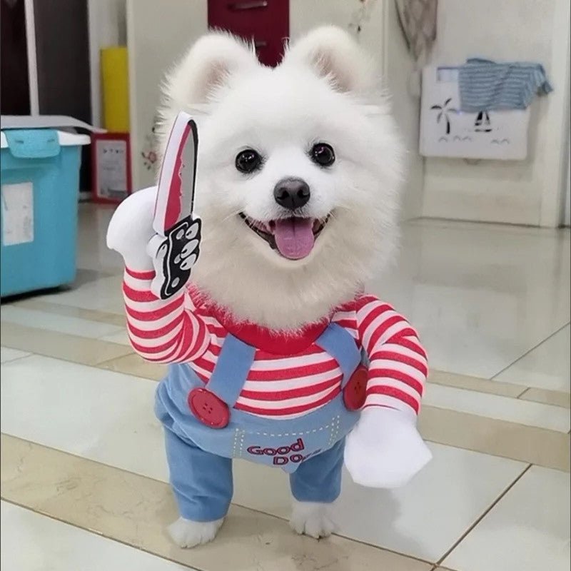 Knife-Prop Pet Costume Overalls