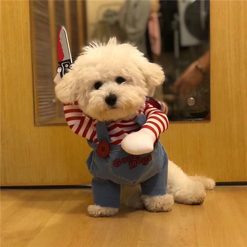 Knife-Prop Pet Costume Overalls