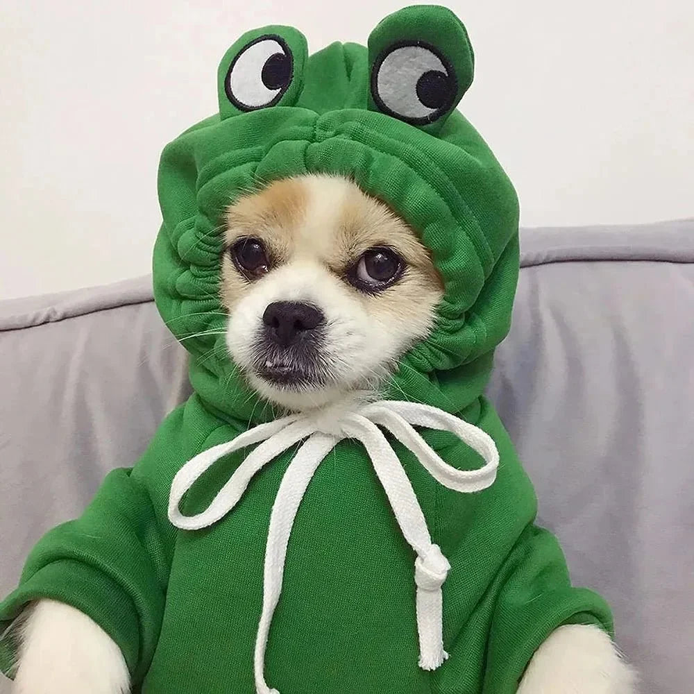 FrogHop Fleece Dog Hoodie
