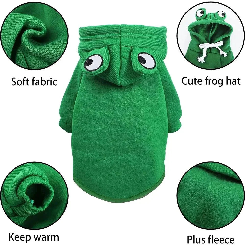 FrogHop Fleece Dog Hoodie