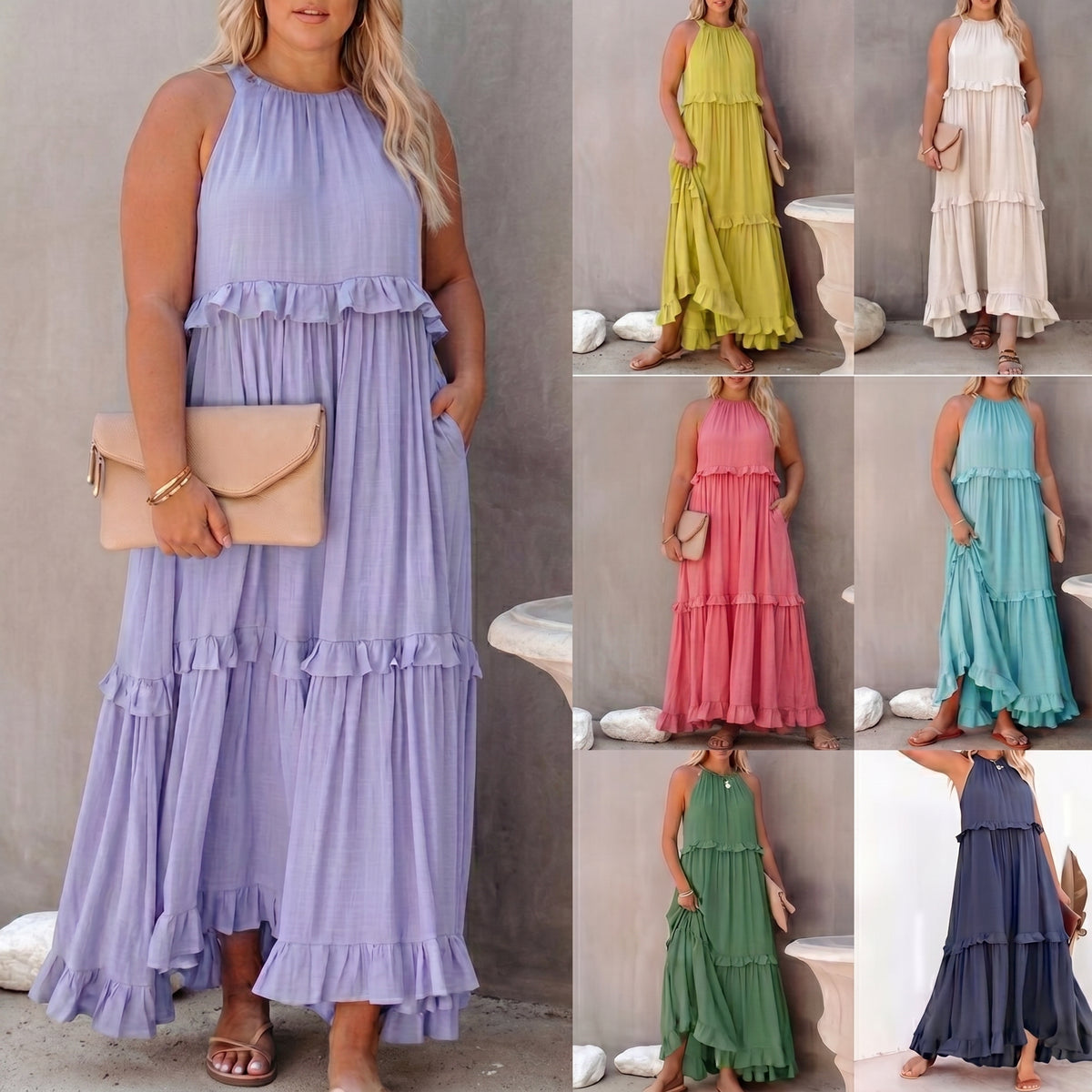 Amalia | Pleated Maxi Dress