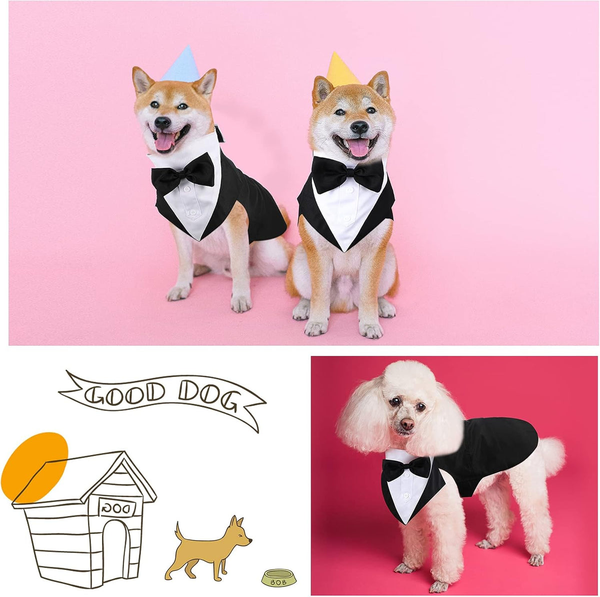 Dog Tuxedo & Bandana Set