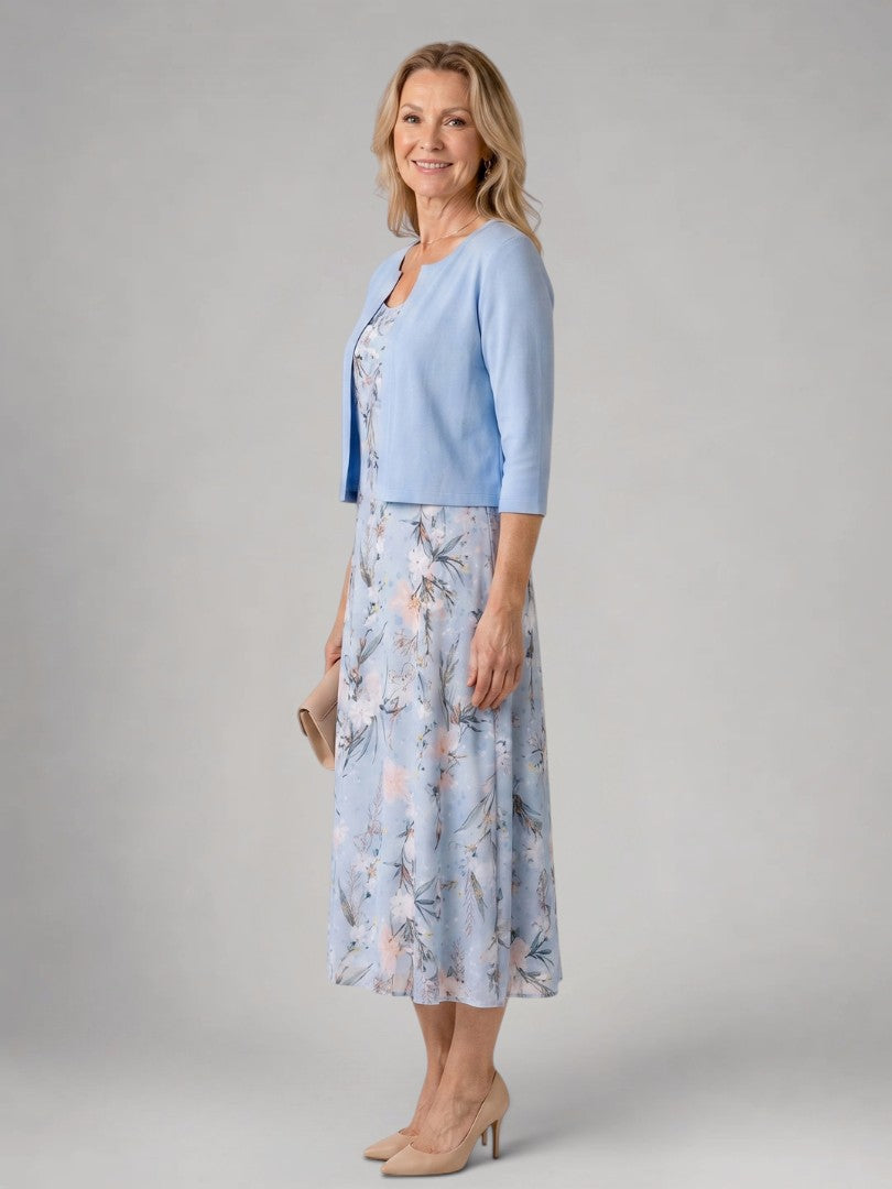 Marlene | Abito midi floreale con giacca corta