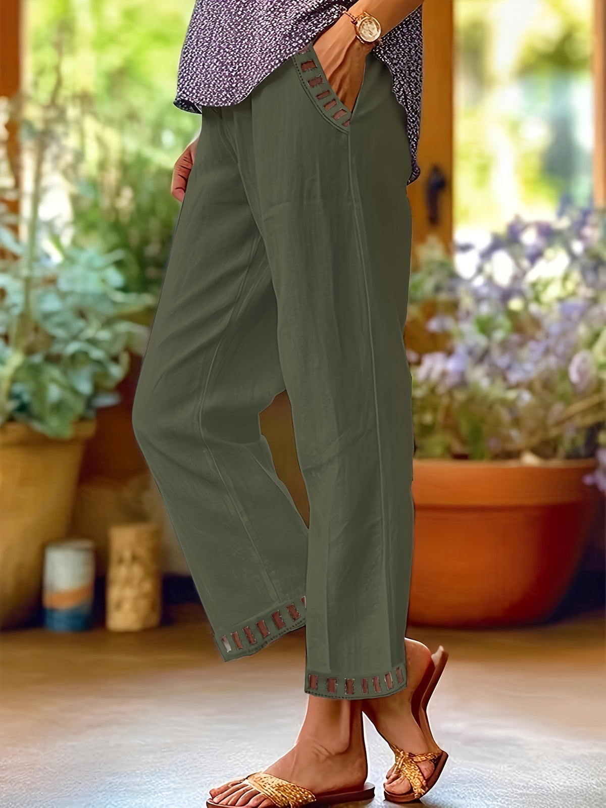 Wren | Cropped Trousers with Contrast Detail