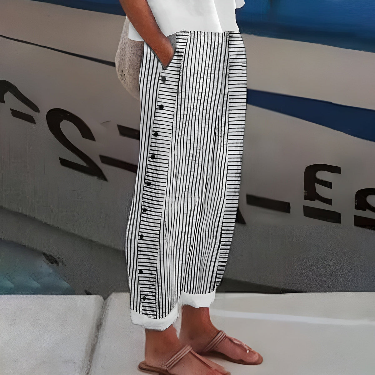 Dagny | Striped Summer Trousers