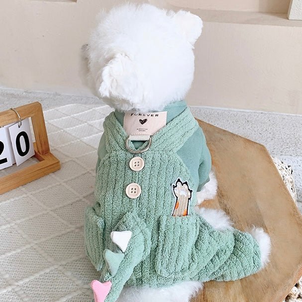 DinoTail Plush Dog Jumpsuit