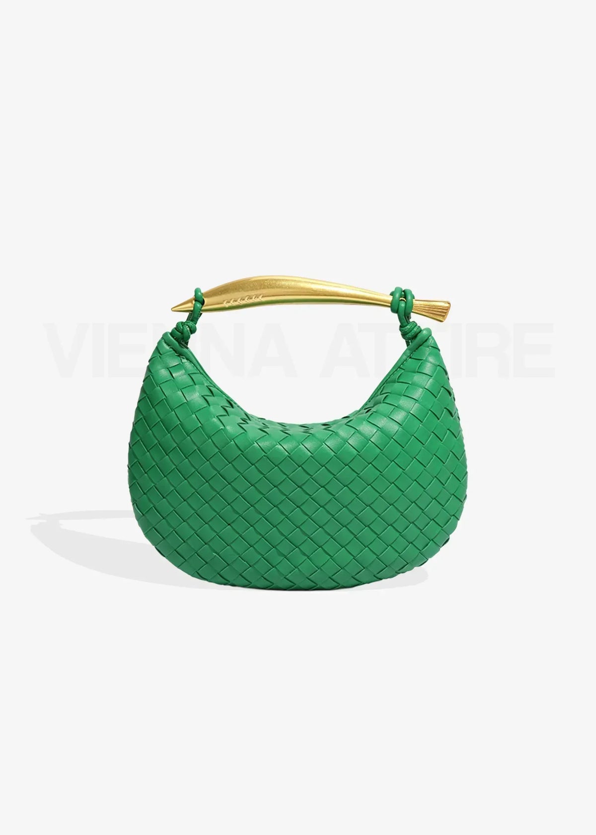 Alessandra | Woven Bag with Gold Handle