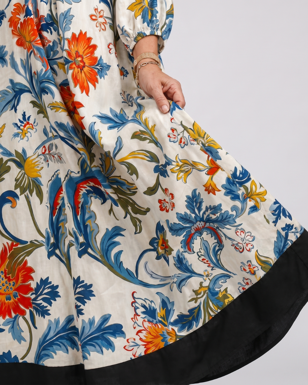Hanna | Abito midi boho con stampa botanica