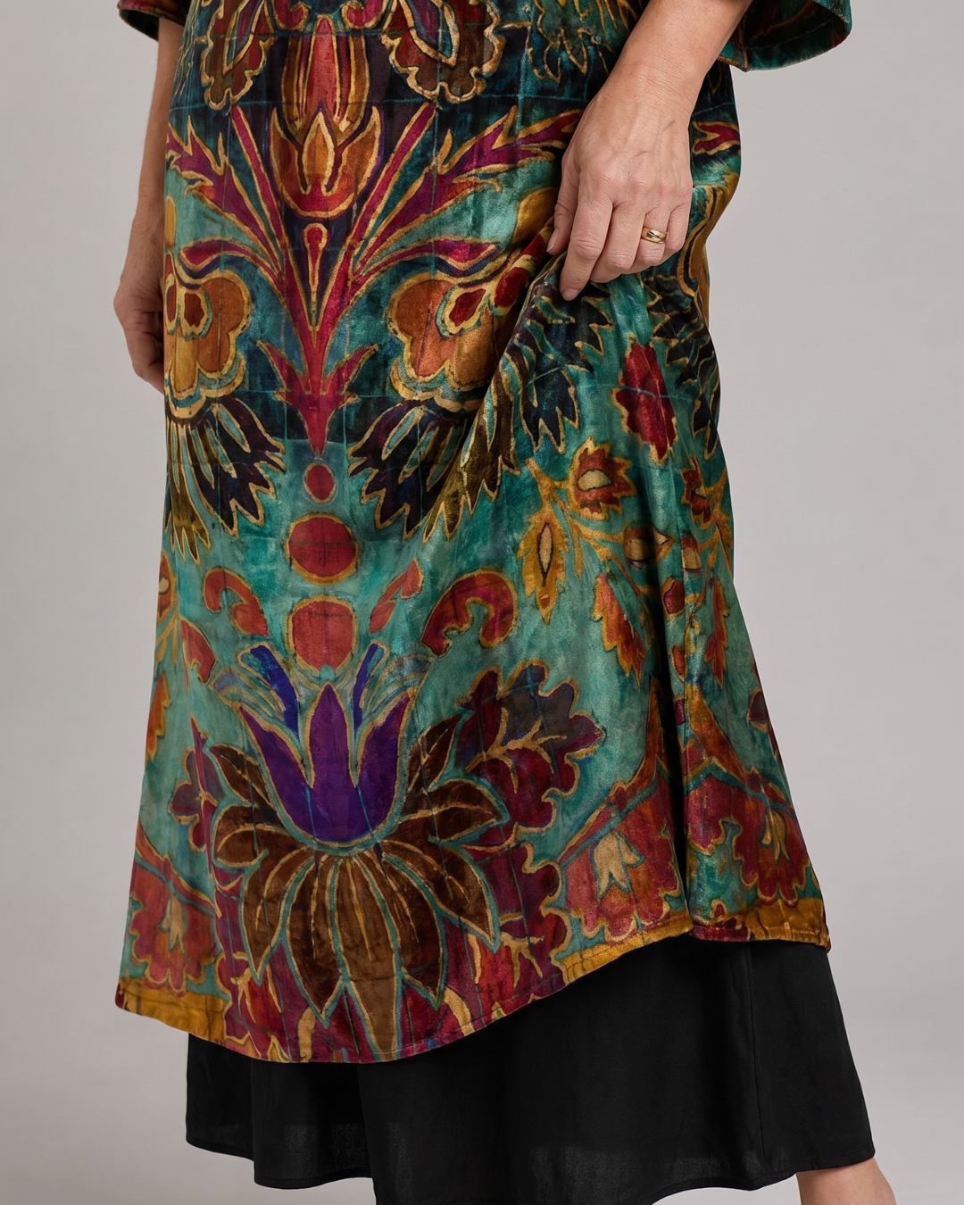 Hedwig | Abito midi boho con stampa ornamentale artistica