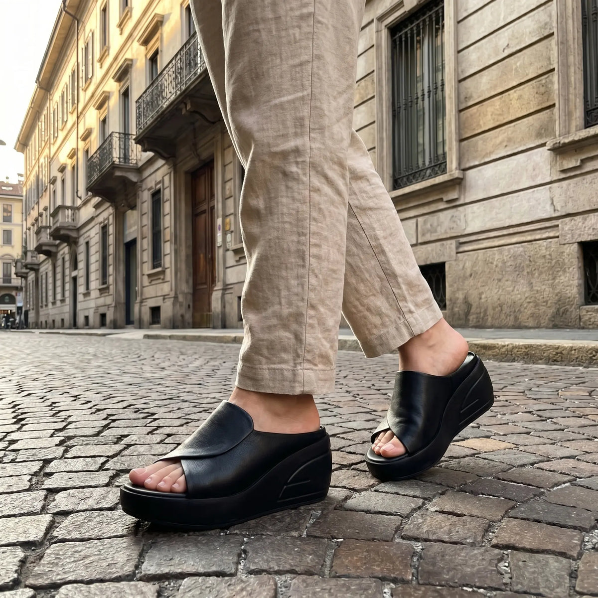 Elisa Sandali Zeppa Slip-on Ortopedici