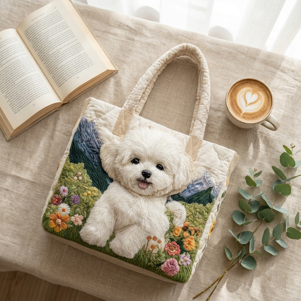 Borsa Artigianale Trapuntata - Cane Incantato