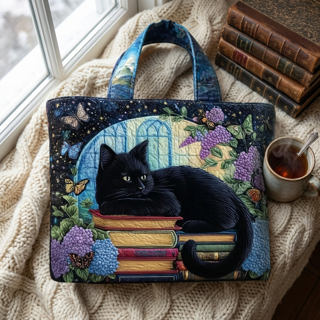 Borsa Artigianale - Gatto Nero sui Libri