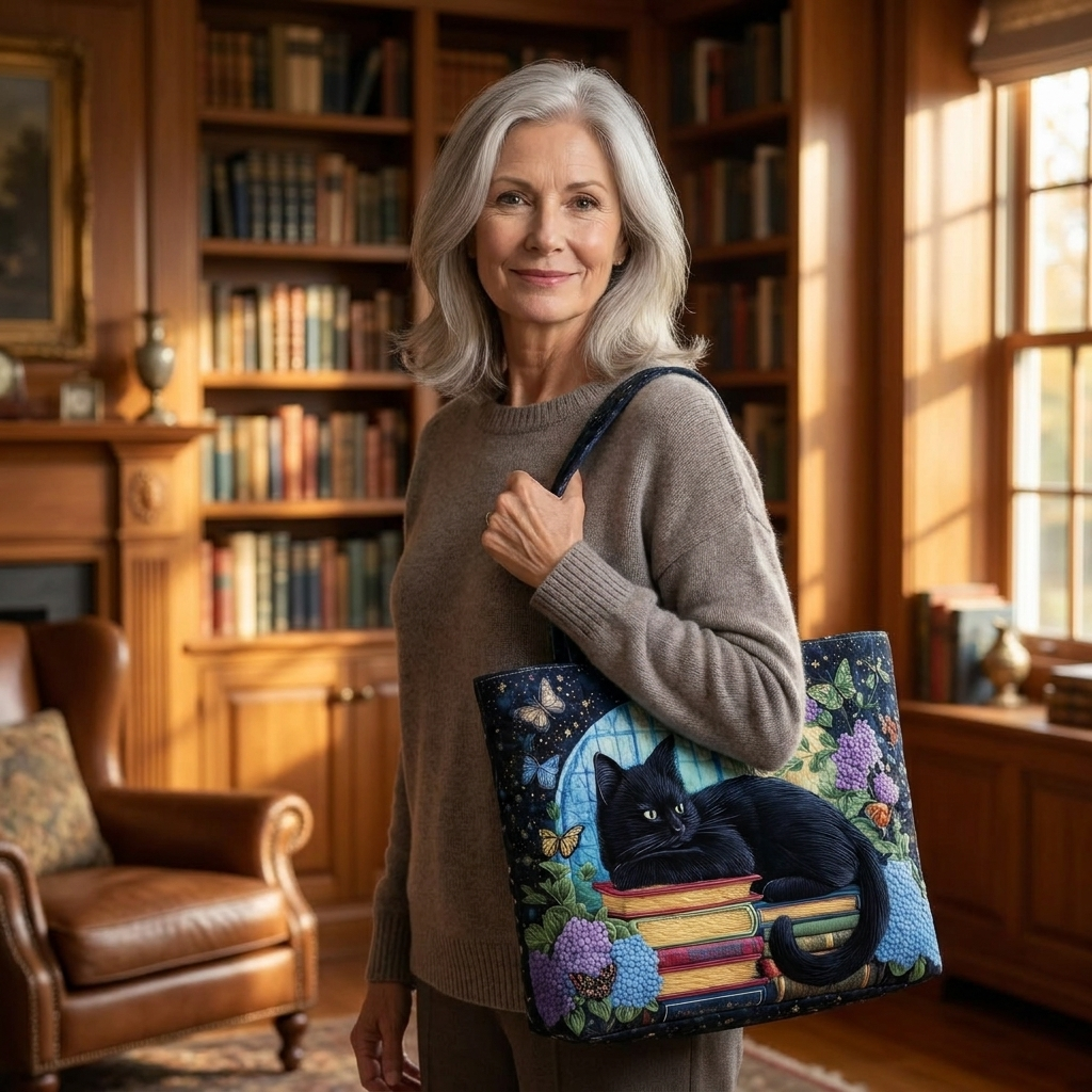 Borsa Artigianale - Gatto Nero sui Libri