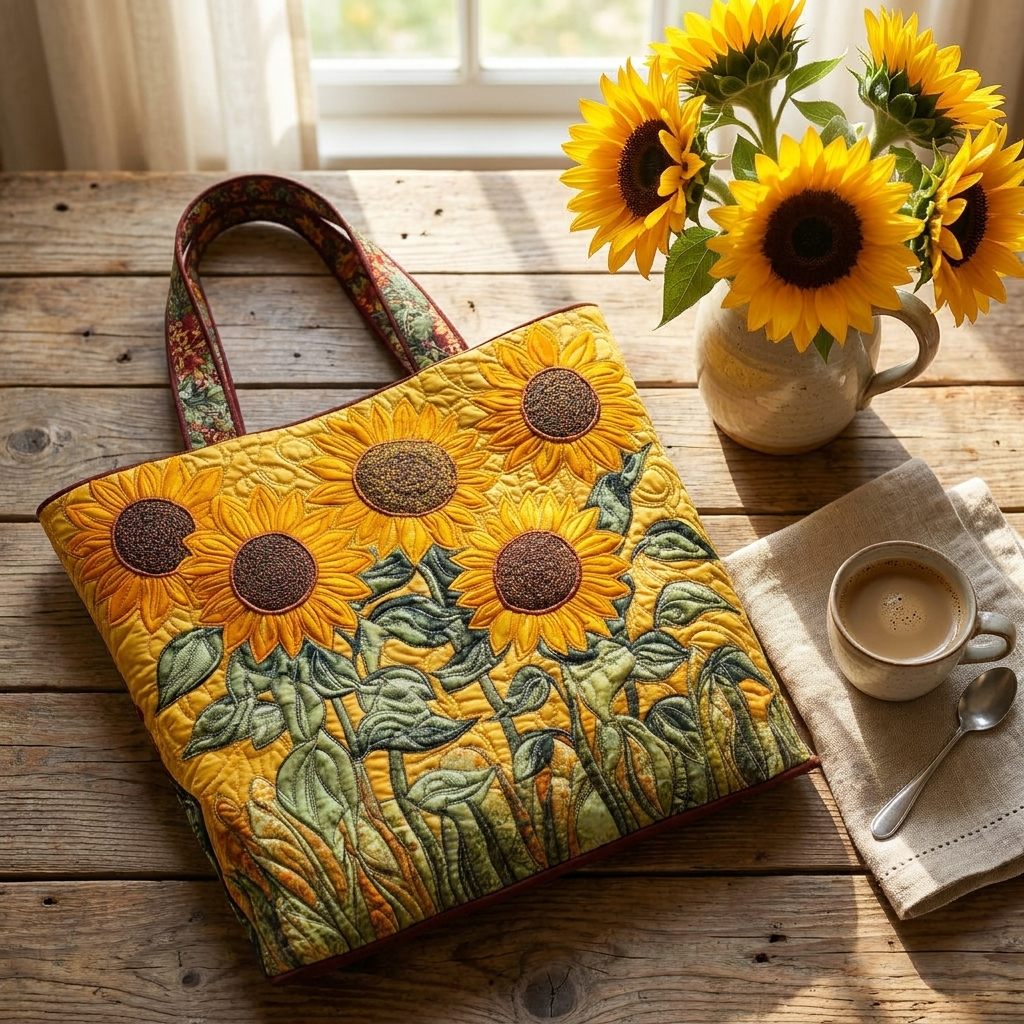 Borsa Classica Trapuntata - Girasoli