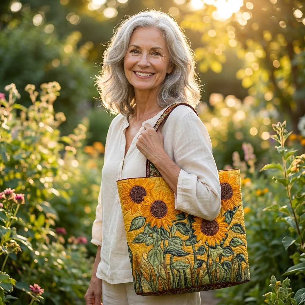 Borsa Classica Trapuntata - Girasoli
