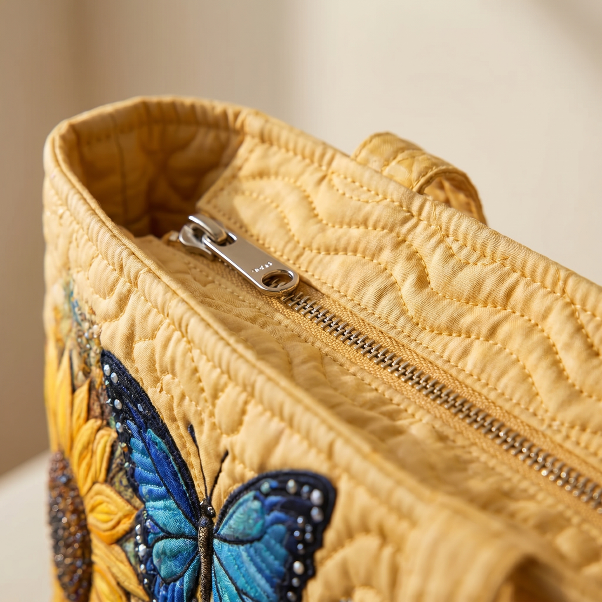 Borsa Artigianale - Girasoli e Farfalle Blu