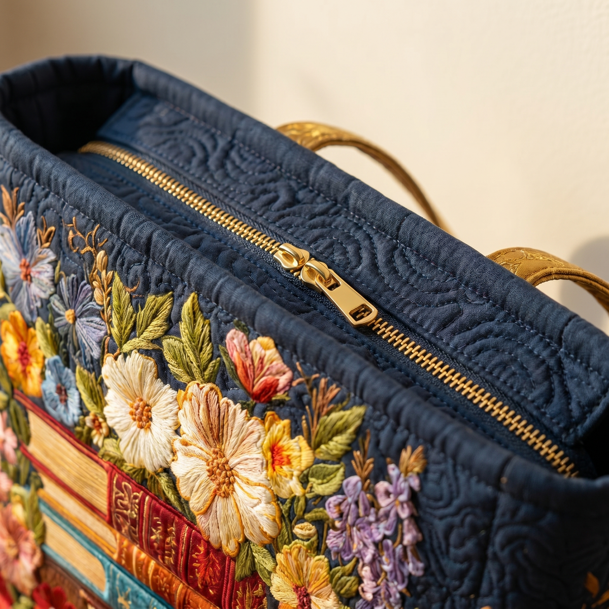 Borsa Artigianale - Stampa Floreale e Libri