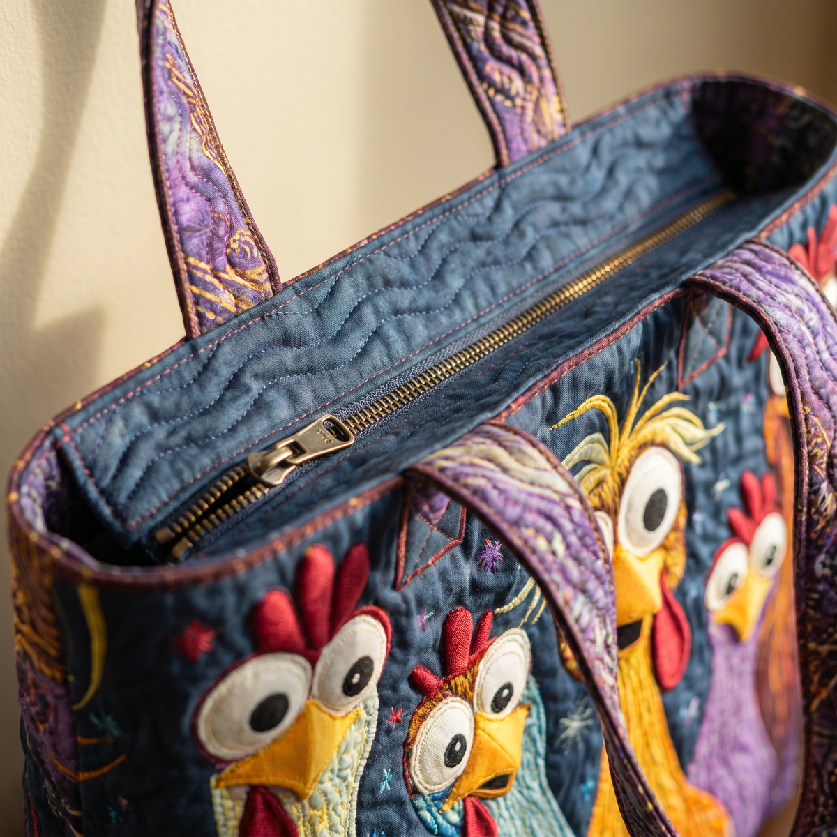 Borsa Artigianale - Cinque Galline Colorate