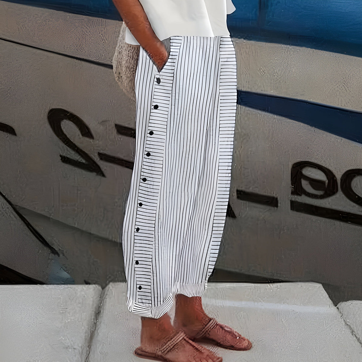 Dagny | Striped Summer Trousers