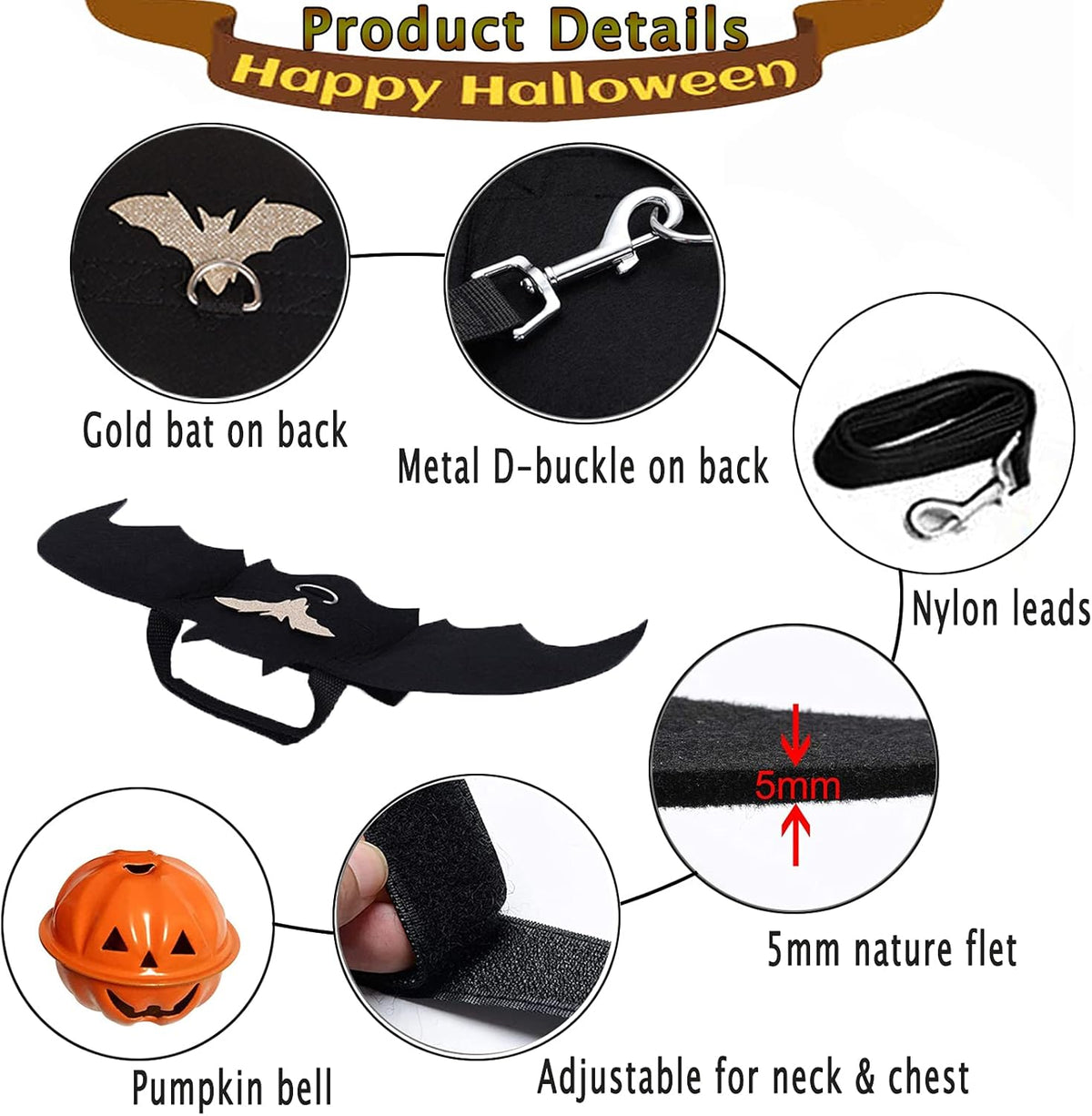 Bat Wings Dog Costume