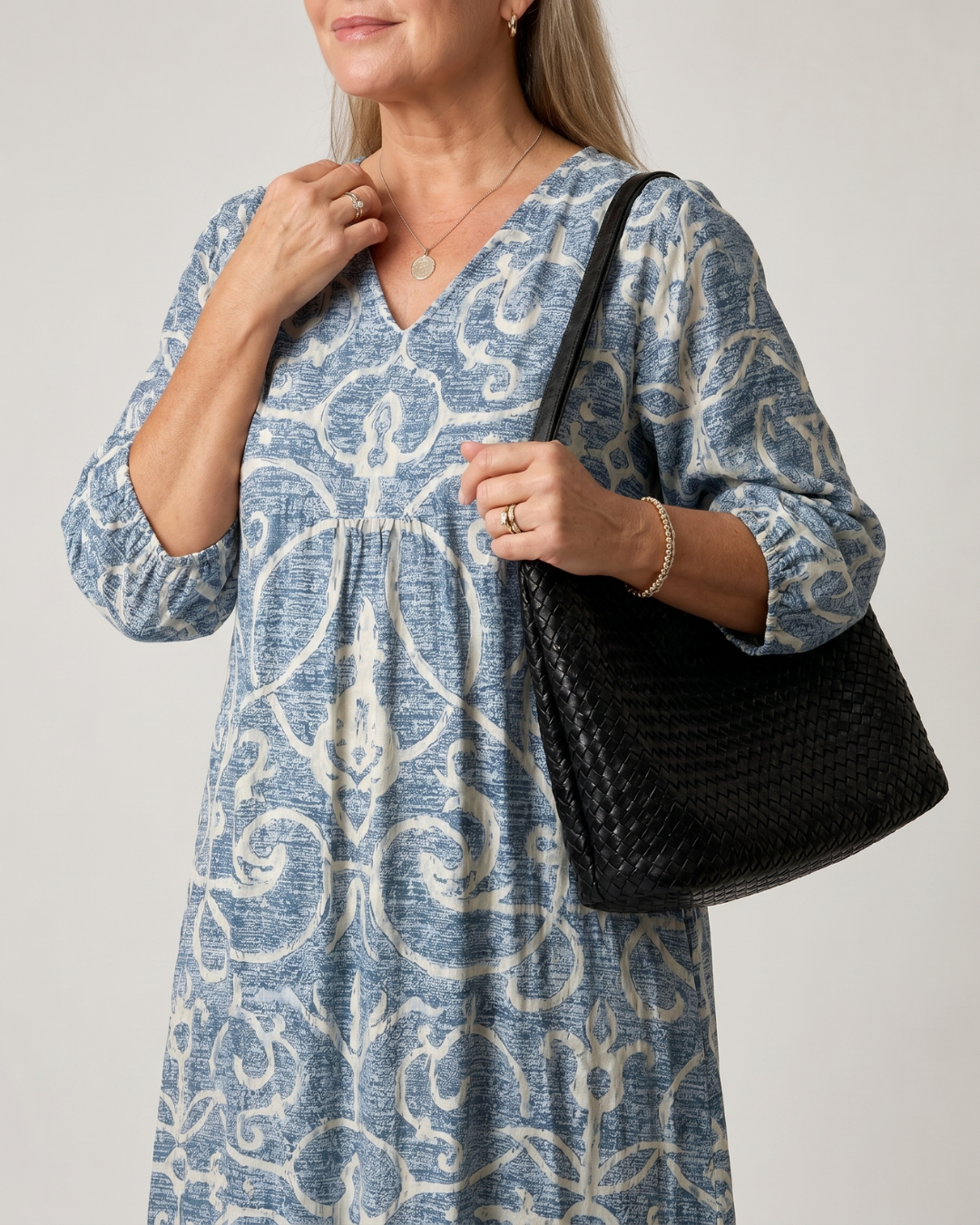 Luise | Abito midi boho con stampa vintage a rami
