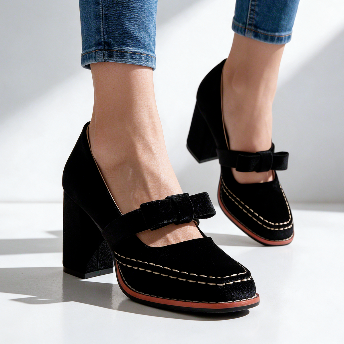 Bella Velvet Mary Jane Heels