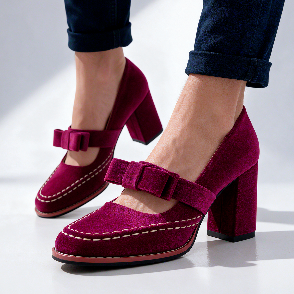 Bella Velvet Mary Jane Heels
