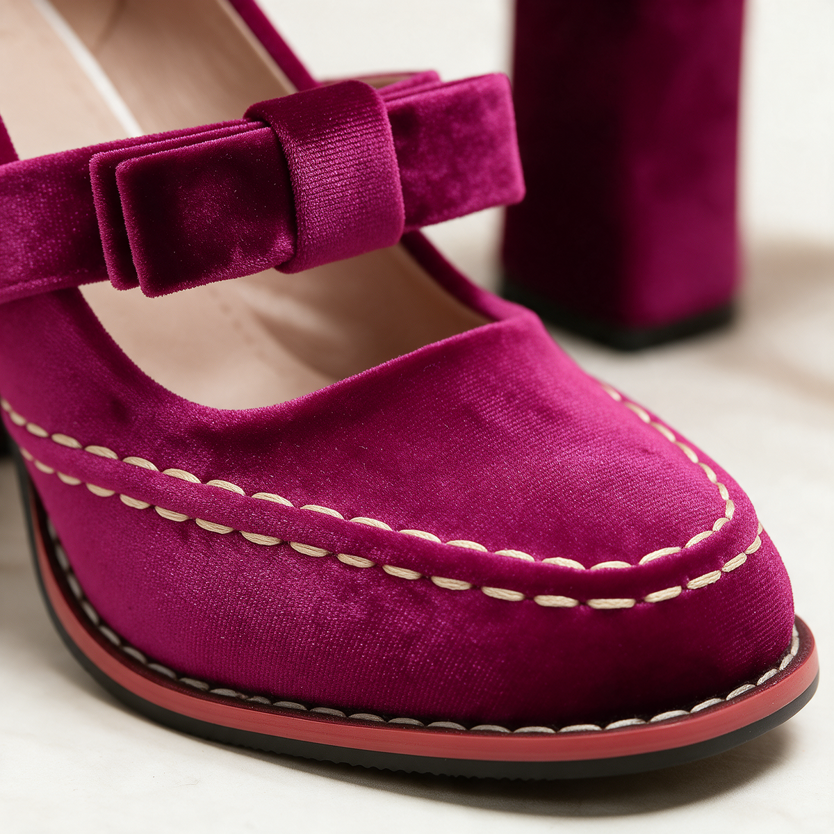 Bella Velvet Mary Jane Heels
