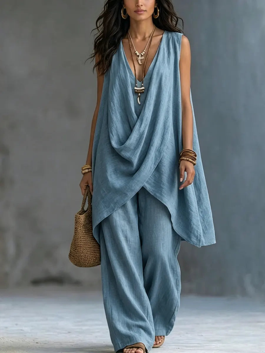 Set in Cotone e Lino Stile Bohemien per Donna