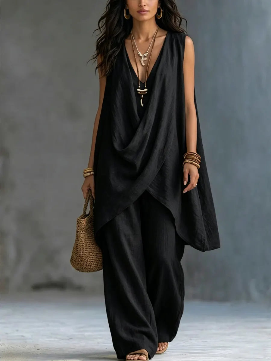 Set in Cotone e Lino Stile Bohemien per Donna