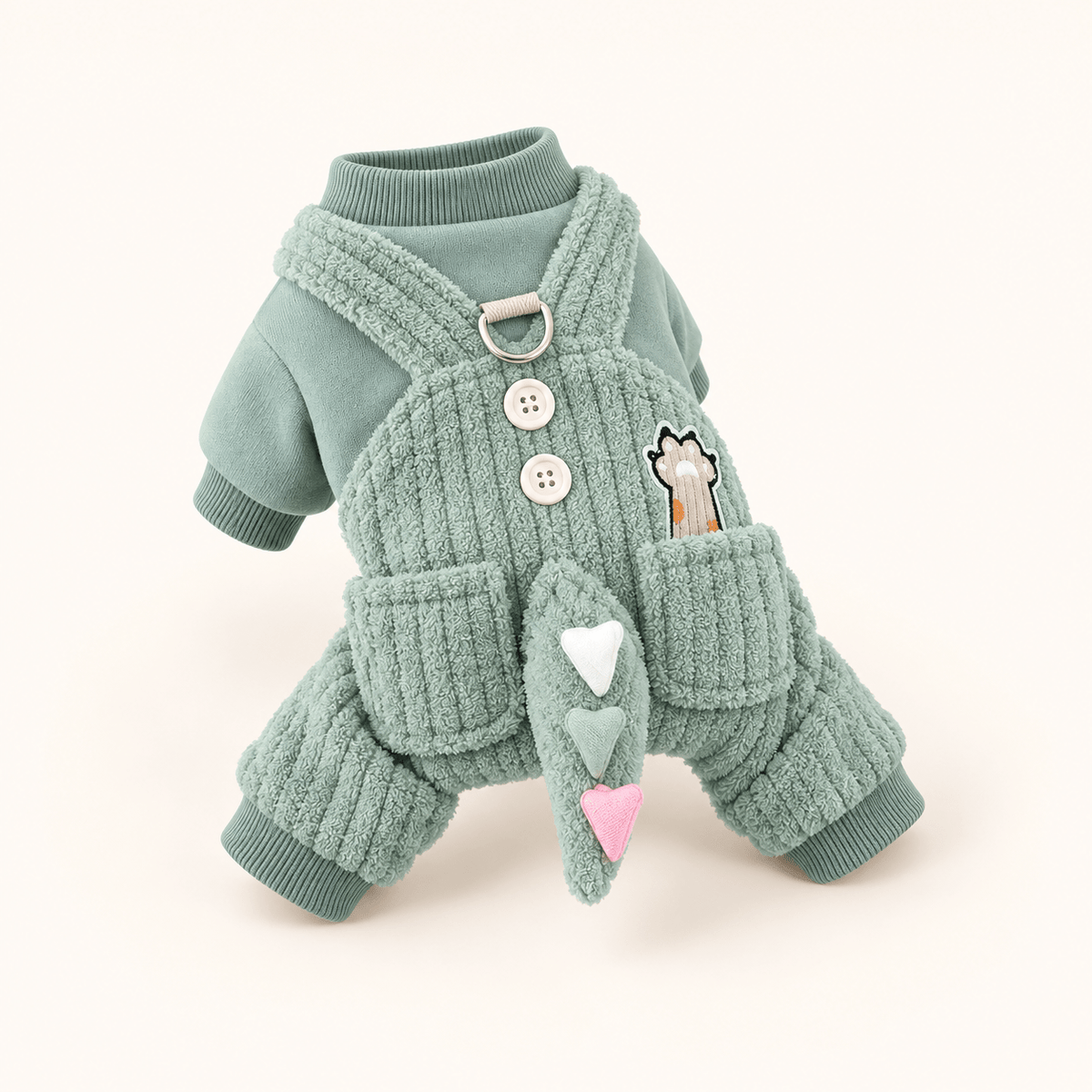 DinoTail Plush Dog Jumpsuit