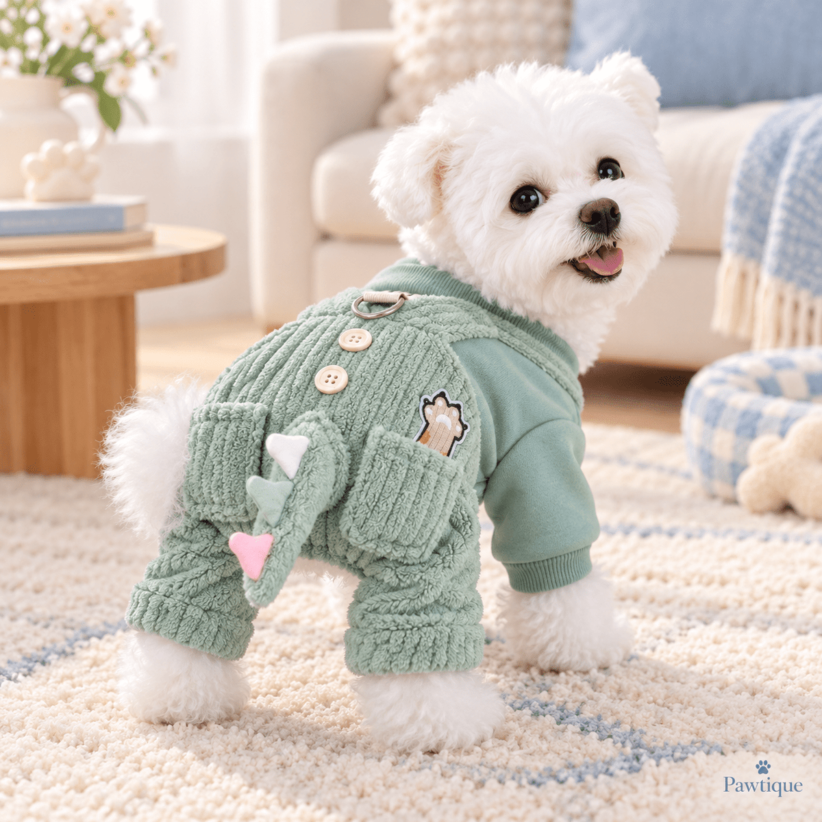 DinoTail Plush Dog Jumpsuit