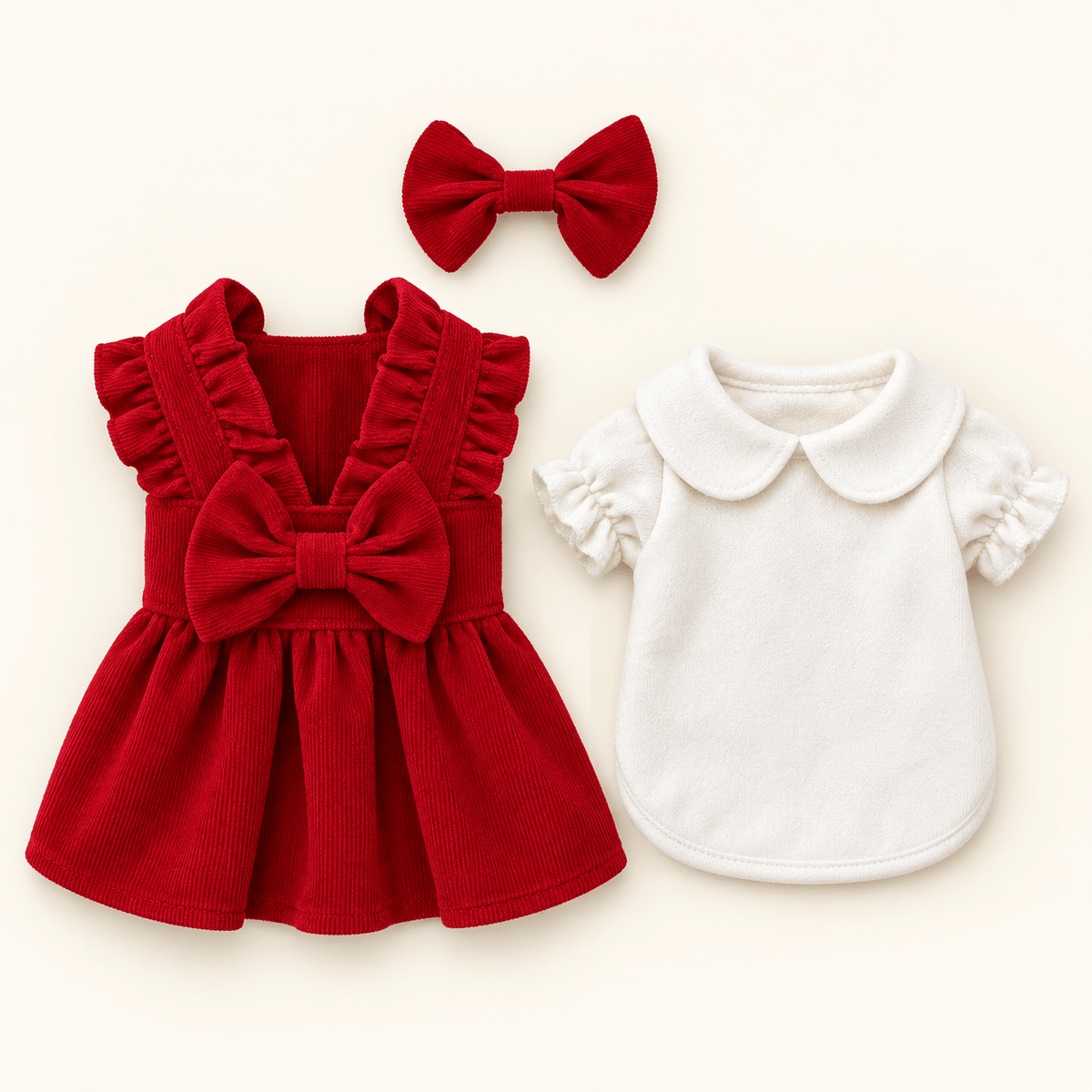 RubyBelle Three-Piece Dog Dress Set