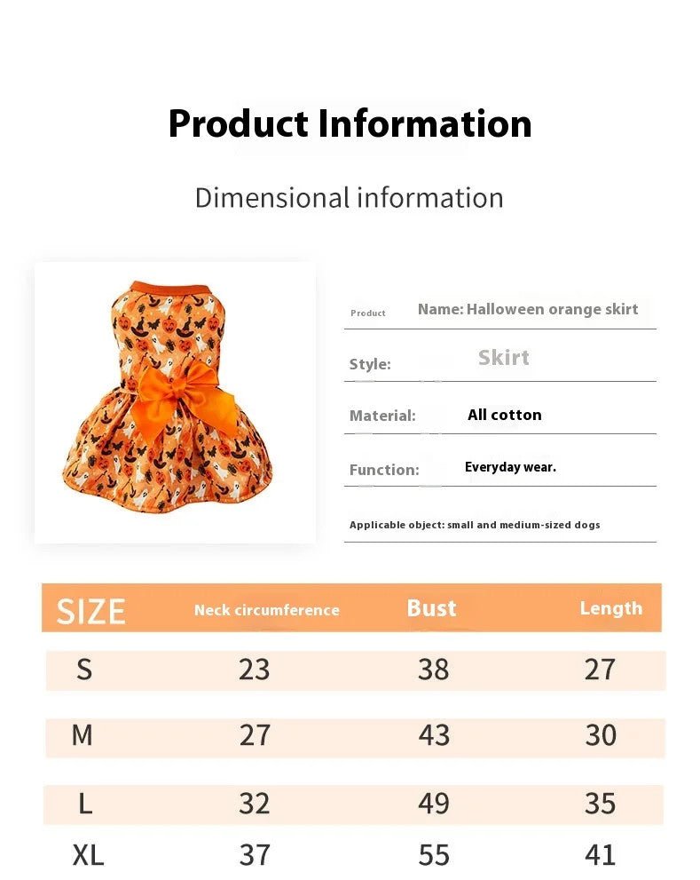 Pumpkin Halloween Dog Dress