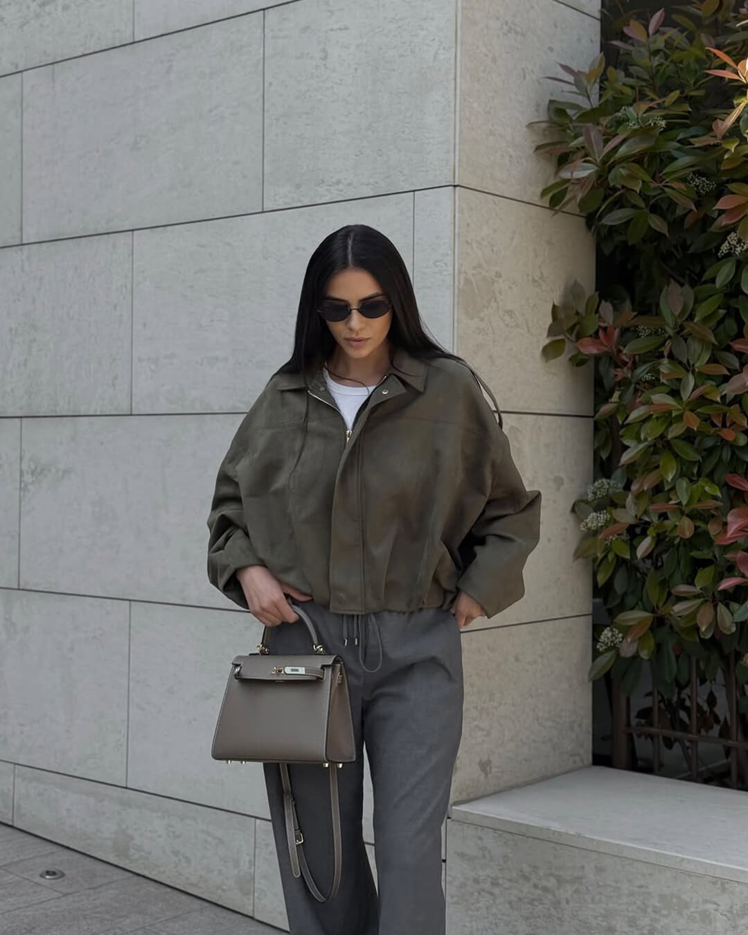 Lara Suede Bomber Jacket