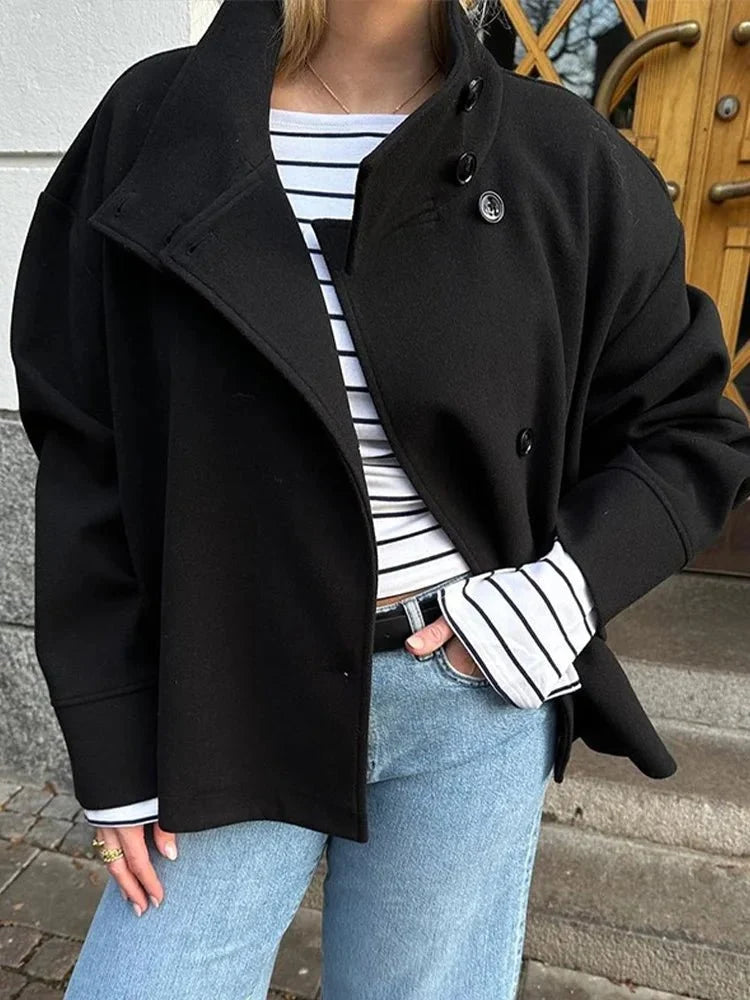 Rosalia Elegant Jacket with Stand Collar