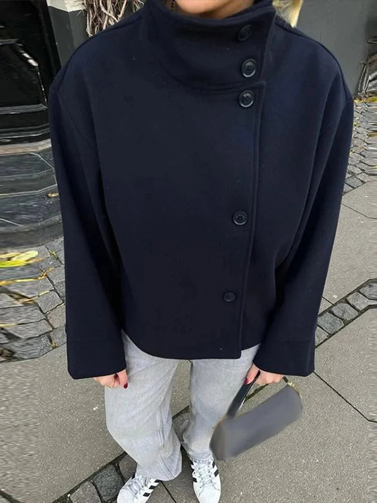 Rosalia Elegant Jacket with Stand Collar
