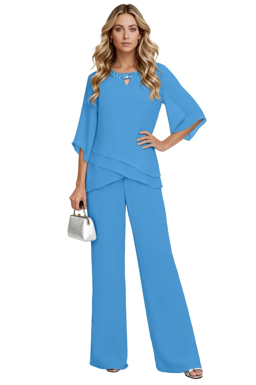 Valerie™ | Elegant Layered Wide Leg Pantsuit