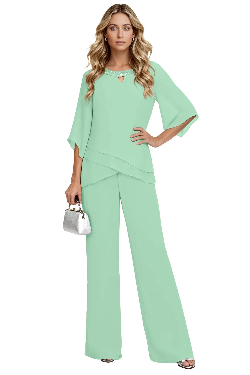 Valerie™ | Elegant Layered Wide Leg Pantsuit