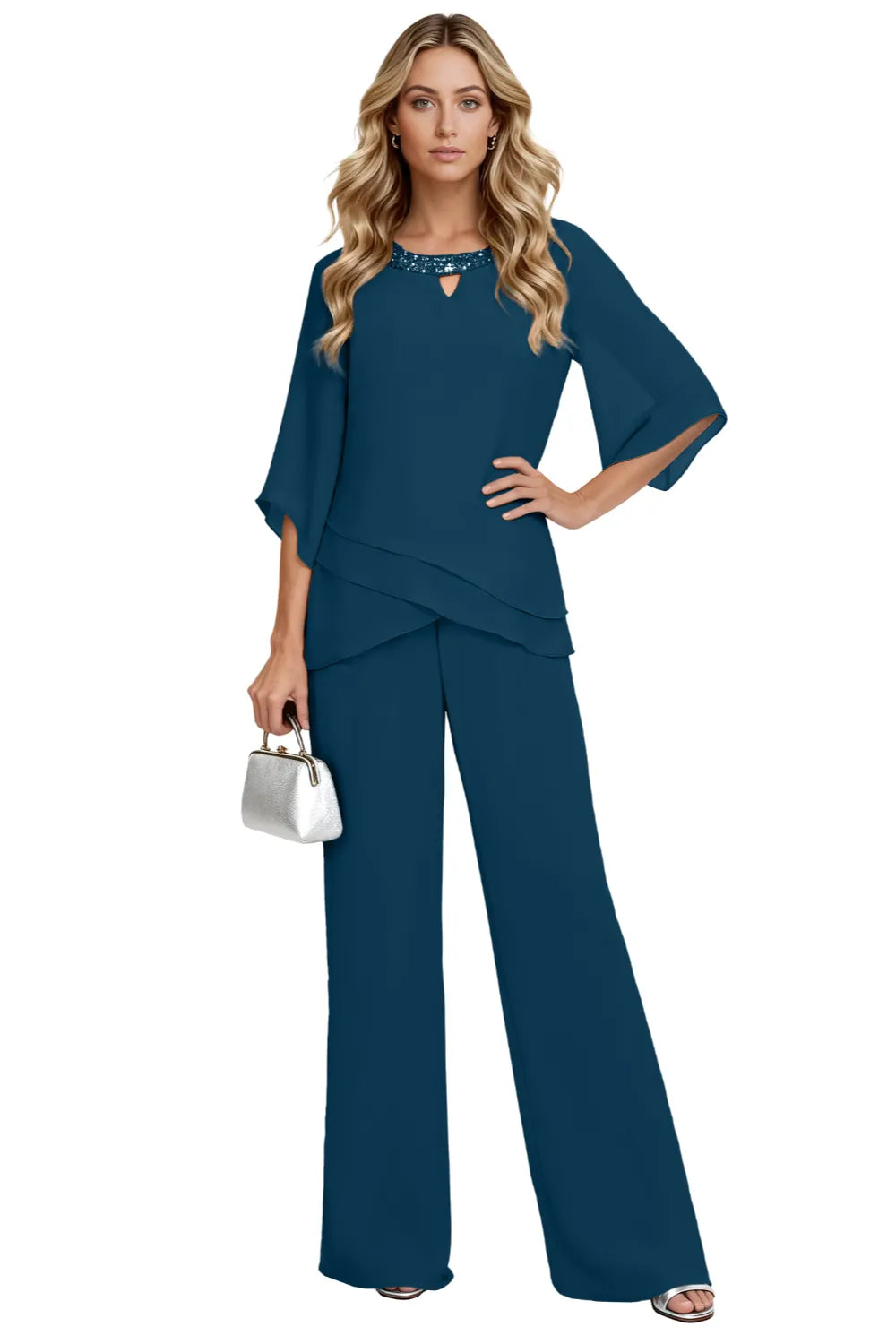 Valerie™ | Elegant Layered Wide Leg Pantsuit